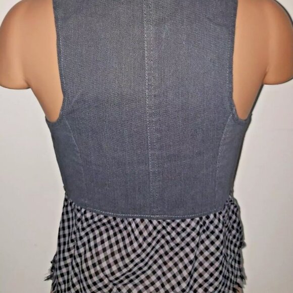 Bershka Denim Womens Sleeveless Cardigan Jacket Waistcoat Coat Vest Jeans Top - Picture 3 of 3
